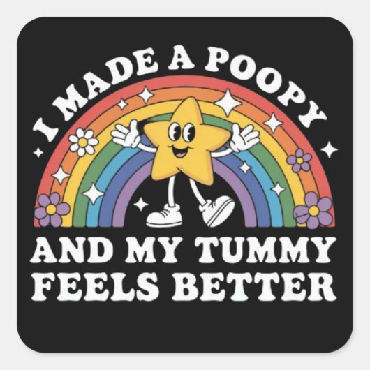 I Made A Poopy Funny Inappropriate Vacation Swap  Vierkante Sticker (Voorkant)