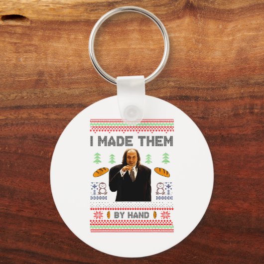 I Made Them By Hand Funny Ugly Sweater Sleutelhanger (Voorkant)