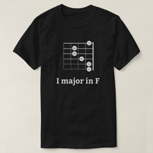 I majoor in F | Guitar-akkoord T-shirt (Design voorkant)