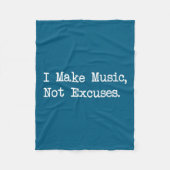 I Make Music, Not Excuses Funny Quotes Fleece Deken (Voorkant)