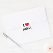 I ❤️ MANGA I LIVE MANGA I HEART MANGA VIERKANTE STICKER (Envelop)