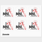 I ♥ Manilla (MNL) Luchtvaartstempel Vierkante Sticker (Vel)
