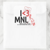 I ♥ Manilla (MNL) Luchtvaartstempel Vierkante Sticker (Tas)