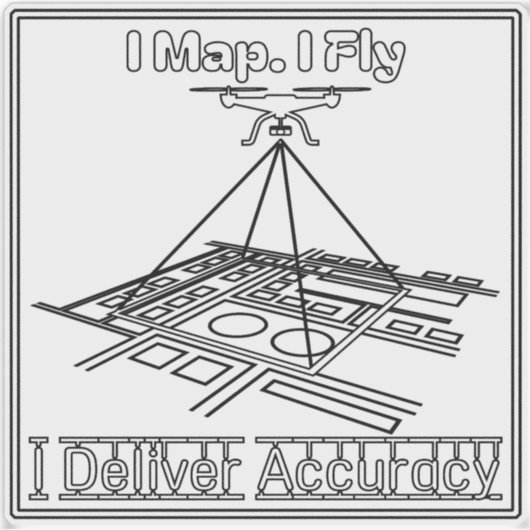I map, I fly drone sticker (Voorkant)