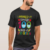 I Masked It Through 100 Days 3rd Grade Happy 100th T-shirt (Voorkant)