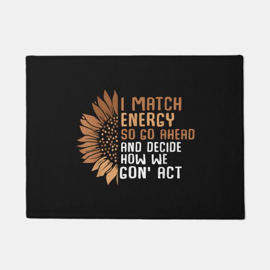 I Match Energie Empowerment Afro-Amerikaanse Afro  Deurmat (Voorkant)