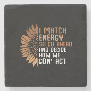 I Match Energie Empowerment Afro-Amerikaanse Afro Stenen Onderzetter