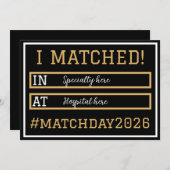 I Matched Match Day Announcement Kaart (Voorkant / Achterkant)