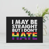 I May Be Straight But I Don't Hate LGBT Gay Kaart (Staand voorkant)