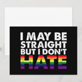 I May Be Straight But I Don't Hate LGBT Gay Kaart (Voorkant / Achterkant)