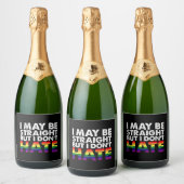 I May Be Straight But I Don't Hate LGBT Gay Sparkling Wijnetiket (Flessen)