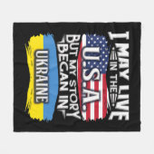 I May Live In The USA But My Story Began In Ukrain Fleece Deken (Voorkant (Horizontaal))