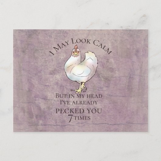 "I May Look Calm" Chicken Briefkaart (Voorkant)