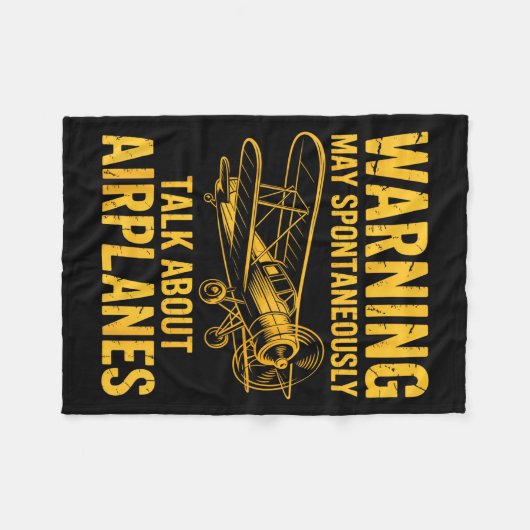 I May Sntaneously Talk About Airplanes Funny Airpl Fleece Deken (Voorkant (Horizontaal))