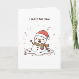I Melt for You Cute Puchi Dōshi Snowman Kaart