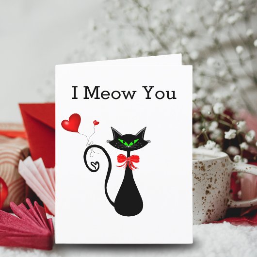I Meow You Siamese Met Hartjes Valentijn  Feestdagen Kaart