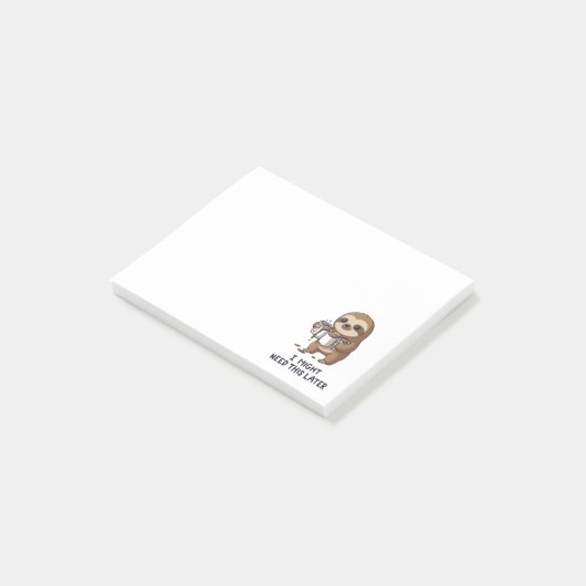 I Might Need Coffee Later - Lazy Sloth Humor Post-it® Notes (Schuin)