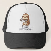 I Might Need Coffee Later - Lazy Sloth Humor Trucker Pet (Voorkant)