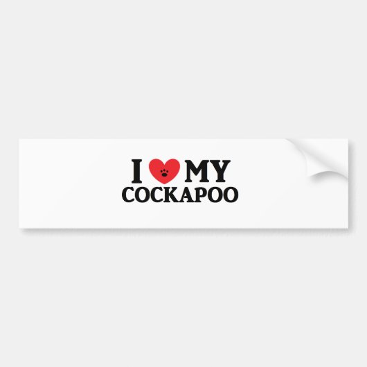 I Mijn Cockapoo Bumpersticker (Voorkant)