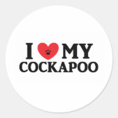 I Mijn Cockapoo Ronde Sticker (Voorkant)