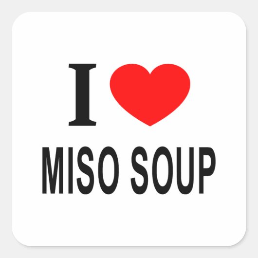 I ❤️ MISO SOUP I LIVE VAN MISO SOUP I HEART MISO S VIERKANTE STICKER (Voorkant)