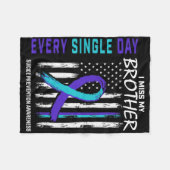 I Miss My Brother Suicide Awareness Prevention Ame Fleece Deken (Voorkant (Horizontaal))