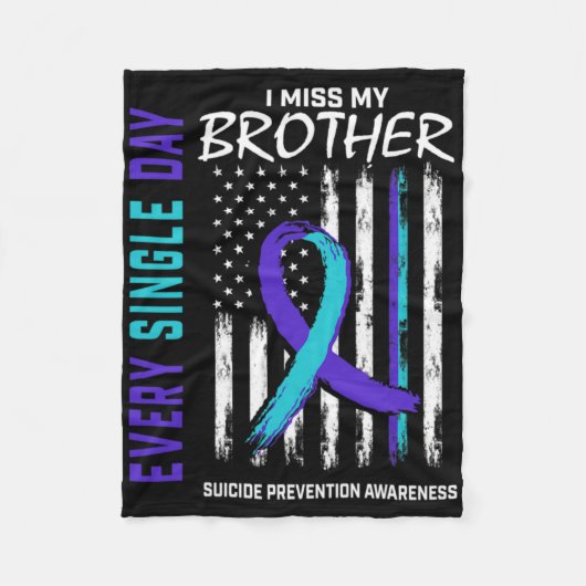 I Miss My Brother Suicide Awareness Prevention Ame Fleece Deken (Voorkant)