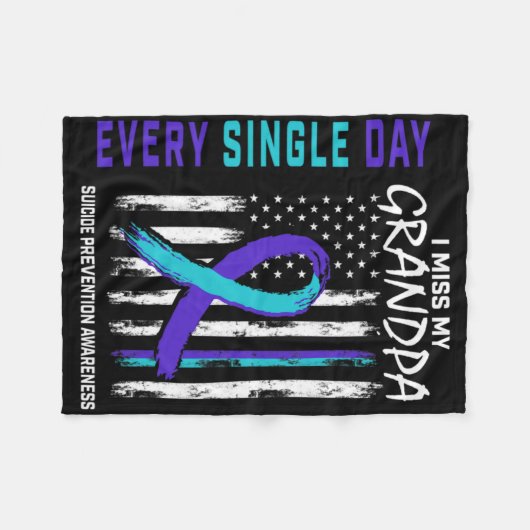 I Miss My Grandpa Suicide Awareness Prevention Ame Fleece Deken (Voorkant (Horizontaal))