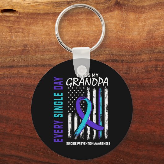 I Miss My Grandpa Suicide Awareness Prevention Ame Sleutelhanger (Voorkant)
