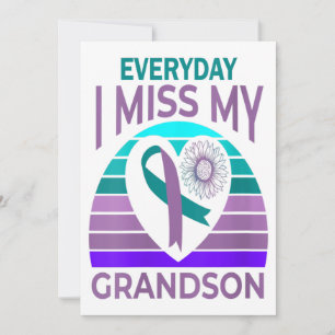 I Miss My Grandson Heart Suicide Awareness Gift Feestdagenkaart