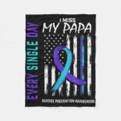 I Miss My Papa Suicide Awareness Prevention Americ Fleece Deken (Voorkant)