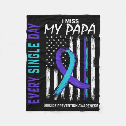 I Miss My Papa Suicide Awareness Prevention Americ Fleece Deken (Voorkant)