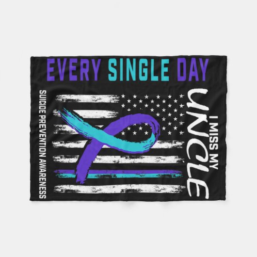 I Miss My Uncle Suicide Awareness Prevention Ameri Fleece Deken (Voorkant (Horizontaal))