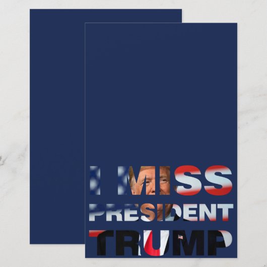 I Miss President Trump Paper Sheet (Voorkant / Achterkant)