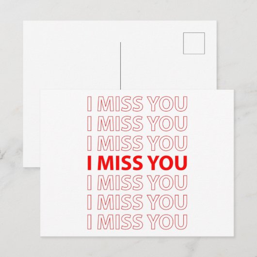 I MISS YOU BRIEFKAART (Voorkant / Achterkant)