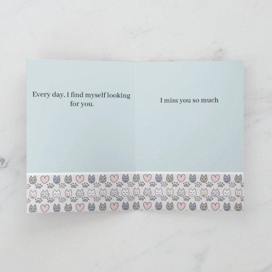 I Miss You Cat Kaart (Binnen)