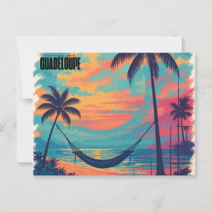 "I miss you Guadeloupe" - Zonsondergang & hama Briefkaart
