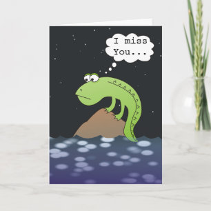 I miss You Sad Lizard Greeting Cards Kaart
