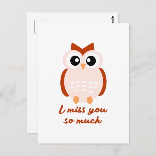 I miss you so much briefkaart (Voorkant / Achterkant)