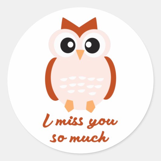 I miss you so much ronde sticker (Voorkant)