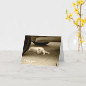 I Misser You Card - Eenzame Kat Kaart (Gele Bloem)