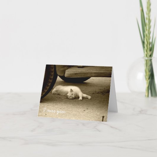 I Misser You Card - Eenzame Kat Kaart (Voorkant)