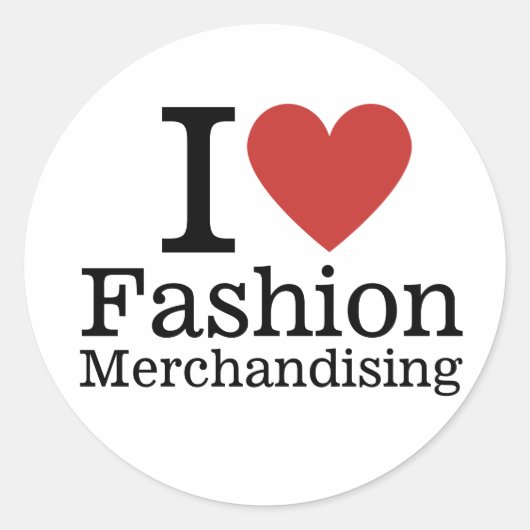 I ❤️ Mode Merchandising voor studenten / faculteit Ronde Sticker (Voorkant)