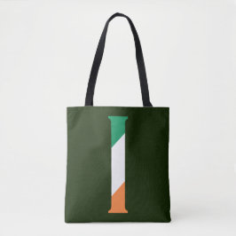 I Monogram bedekt met Ierse vlag stint Tote Bag