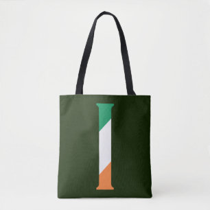 I Monogram bedekt met Ierse vlag stint Tote Bag