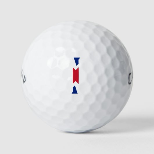 I Monogram bedekt op Union Jack Flag cwb gbcnt Golfballen (Voorkant)