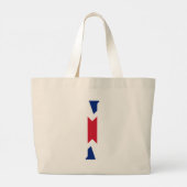 I Monogram bedekt op Union Jack Flag jitcnt Grote Tote Bag (Achterkant)