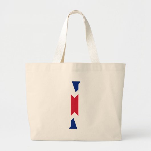 I Monogram bedekt op Union Jack Flag jitcnt Grote Tote Bag (Voorkant)