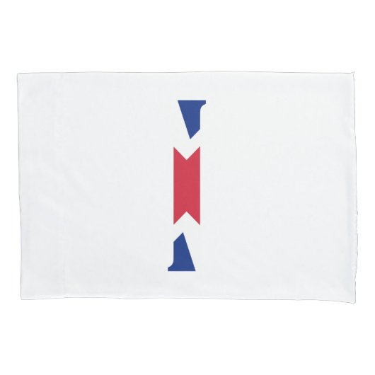 I Monogram bedekt op Union Jack Flag pcnt Kussensloop (Voorkant)