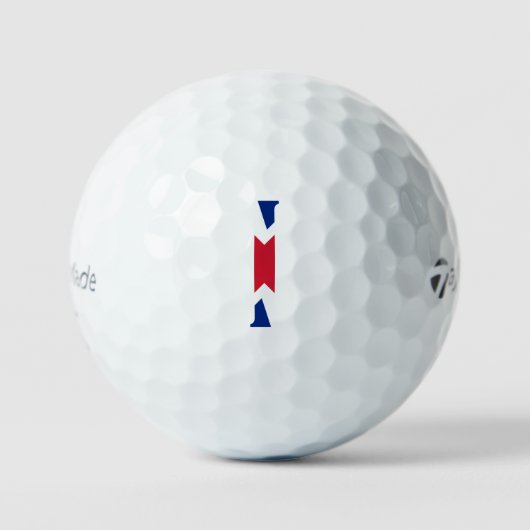 I Monogram bedekt op Union Jack Flag tmtp5 gbcnt Golfballen (Voorkant)